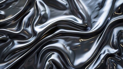 Abstract dark silver foil texture, liquid Metallic background