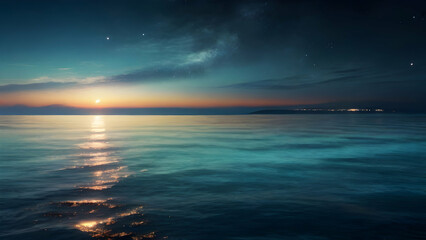 Calming sea at night time