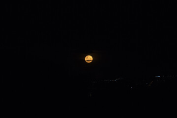 Full moon isolated in dark sky