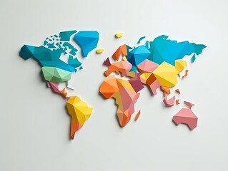 Colorful abstract world map