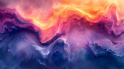 Abstract colorful fluid art painting with vibrant gradients and wavy texture for creative backgrounds and designs, 