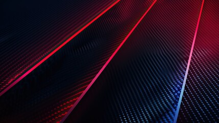 an abstract background to shape the creative for a poster, minimalistic, dark background, red and blue neons, carbon fibre material, minimalist,