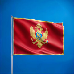 3D rendered Montenegro flag, isolated on a clean background. High-quality, realistic depiction perfect for various uses, Generated by AI.