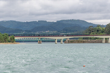 View of the bridge that connects the provinces of Lugo and A Coruna, Spain