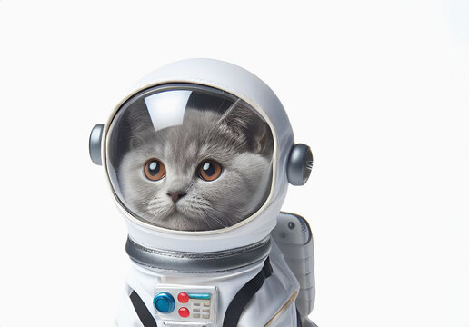 Gato Astronauta - Fondo blanco