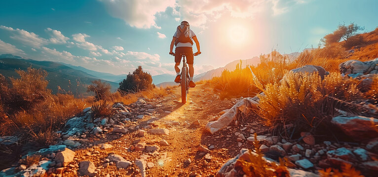 Sunset Ride on a Mountain Biking Trail