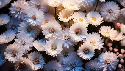 Tapis de fleurs blanches