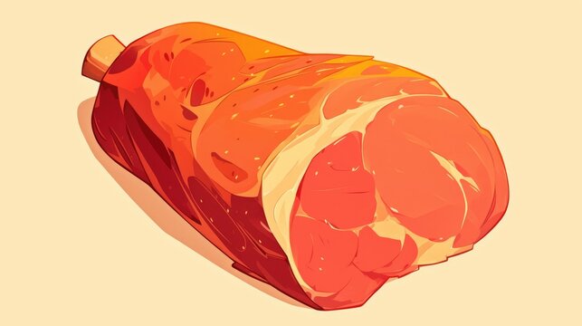 2d illustration of a juicy leg with meat and bone perfect for a mouth watering barbecue grill session This cartoon image can represent either pork lamb or beef making it a simple yet deligh