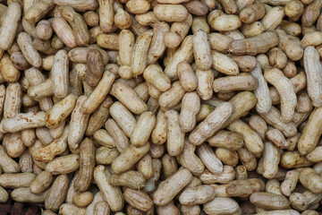 peanut in a shell texture. food background of peanuts
