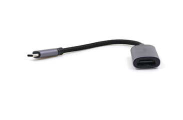 USB Type C to HDMI Converter on white background
