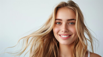 Fototapeta premium ヘアモデルの若い女性 金髪