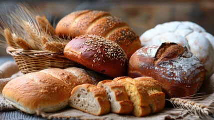 Fototapeta premium Bread Basic food made by baking a mixture of flour and water