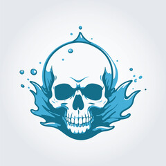 skull splash logo icon