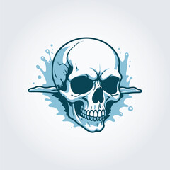 skull splash logo icon