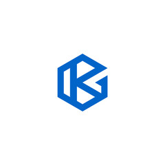 KG monogram logo in hexagon shape.