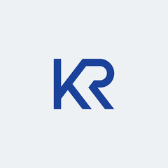 KR monogram logo dark blue color. - obrazy, fototapety, plakaty
