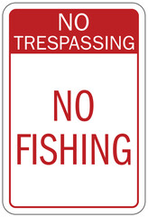 No fishing warning sign no trespassing - obrazy, fototapety, plakaty