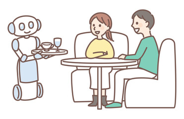 simple illustration of robot working like human