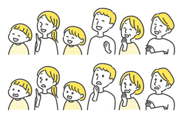 illustration of thinking three generation family