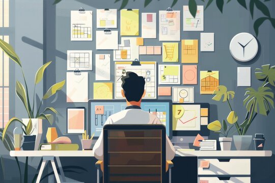 A person using time-blocking technique to allocate specific time slots for various activities, optimizing productivity