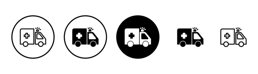 Ambulance Icon vector isolated on white background. Ambulance Icon Design. ambulance truck icon vector