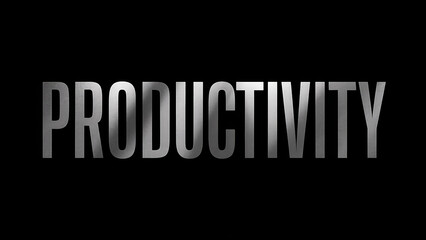 On a black background the word Productivity is written