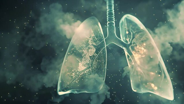 Human lungs with smoke, lung cancer, no tobacco day concept