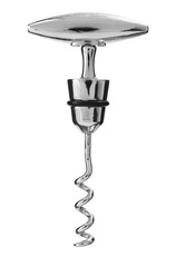 One metal corkscrew isolated on white. Kitchen utensil - obrazy, fototapety, plakaty
