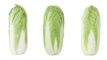 Wandcirkels plexiglas Fresh ripe Chinese cabbages isolated on white, set © New Africa