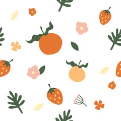 Retro flower seamless pattern illustration textile fabric background 