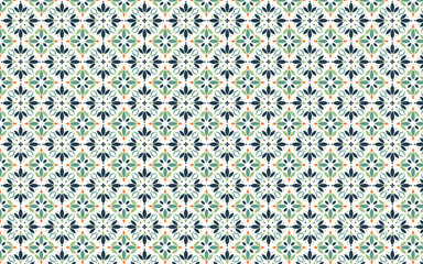 Soft Blue and Green Seamless Azulejo Floor Tile Oriental Vintage Seamless Pattern Floral Textures