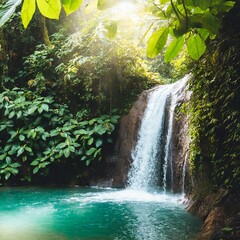 Tropical Waterfall in Costa Rica