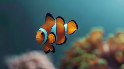 Fototapeta na wymiar a colorful fish swimming in the ocean