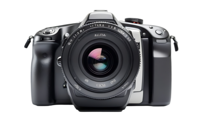 Digital camera isolated on transparent background