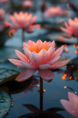 pink water lily