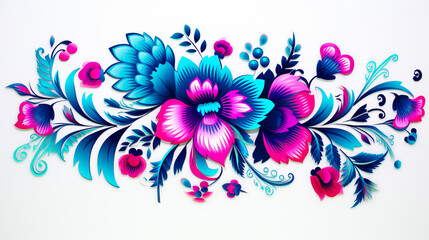 Digital art with organic floral shapes