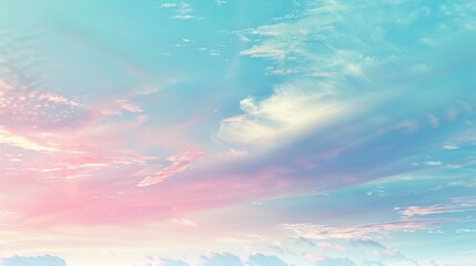 Obraz premium Artistic representation of pastel skies, with gentle color flows and ample space for text or design elements, enhancing any creative project