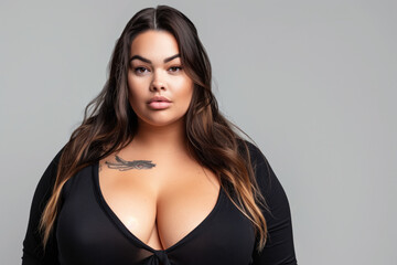 Fototapeta premium Plus size Woman, Generative Ai