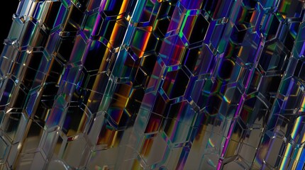 Abstract glass background with geometric modern technological forms 3d render - 794588584