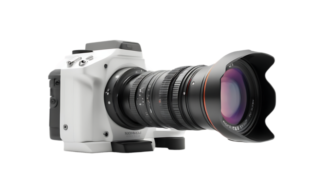 Professional camera isolated on transparent background