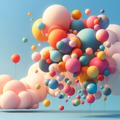 Fototapeta na wymiar Vibrant Abstract Balloons Explore a Spectrum of Colorful Elegance