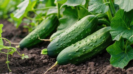 Cultivating organic cucumbers in outdoor soil
