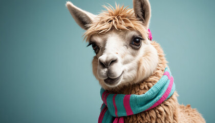 Stylish Llama Wearing a Scarf
