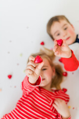 little girl with candy