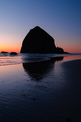 Sunset at Cannon Beach in Oregon 