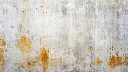 White concrete grunge wall with rust spots - obrazy, fototapety, plakaty
