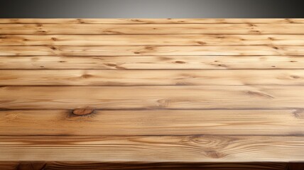 a polished wooden surface, whether it's a shelf, desk, display, or board, showcased in a pristine front view against a minimalist white backdrop.