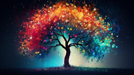 tree with rainbow