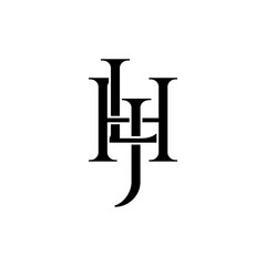 ljh typography letter monogram logo design