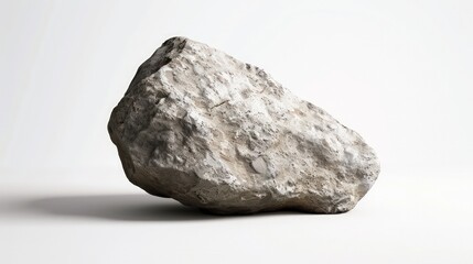 Isolated rock stone volcano on white background, mineral industry element nature.